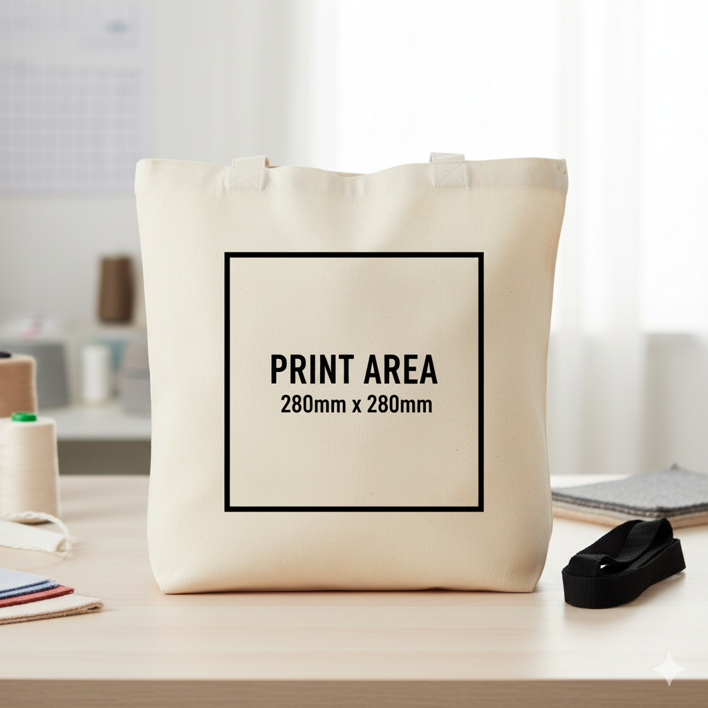 100 Custom-branded tote bags 1 colour print 1 side for £198